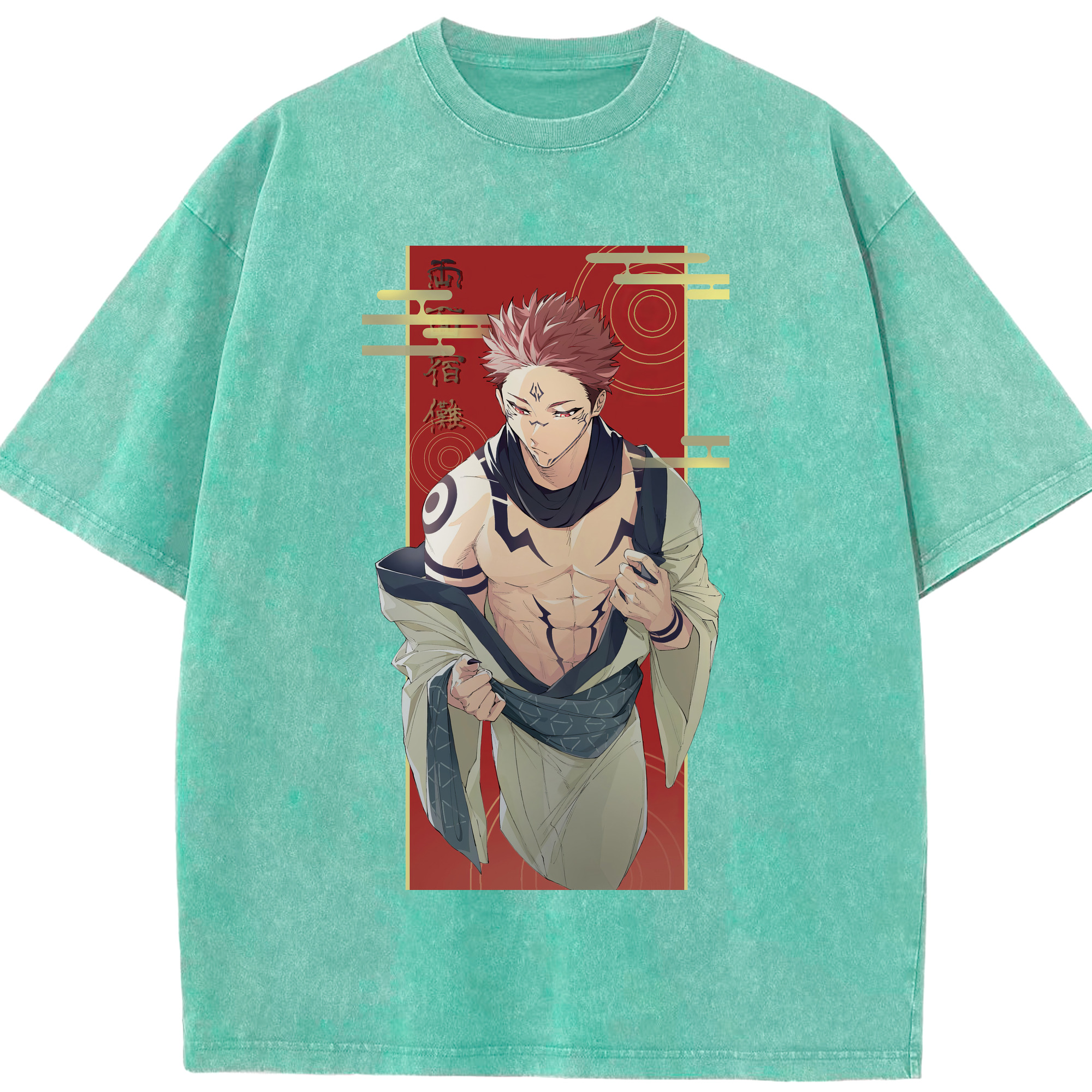 （画像用） 呪術廻戦 Jujutsu Kaisen 綿100% ヴィンテージ風 半袖Tシャツ（フロントプリント）